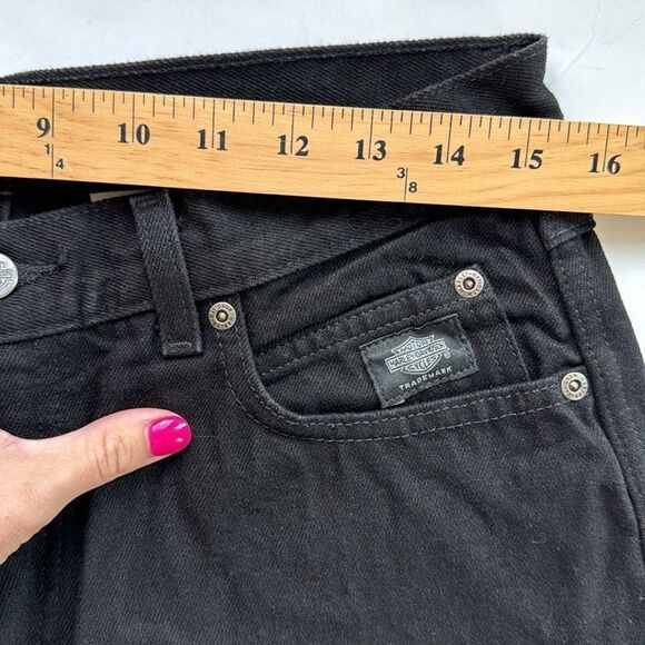 NWT Vintage Harley Davidson Classic Women's McJean Denim Black Size 12P - Picture 11 of 13